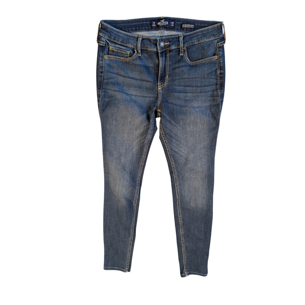 Hollister Women's Low-Rise Super Skinny Classic Stretch Medium Wash Jeans Sz 7R